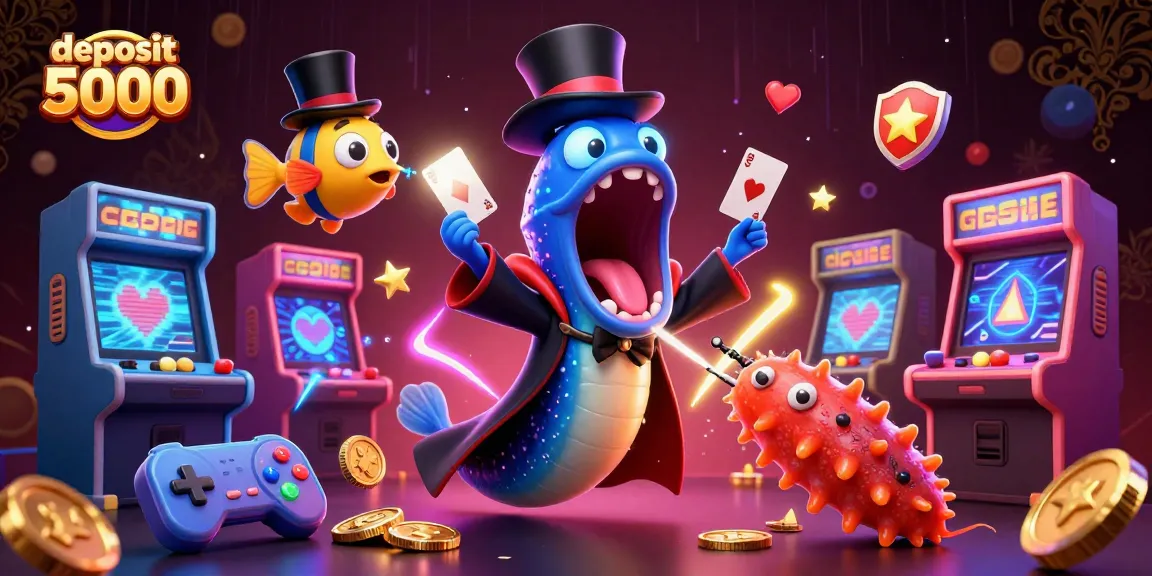 Engage with deposit 5000 at a vibrant online casino featuring whimsical characters and animated gaming elements.