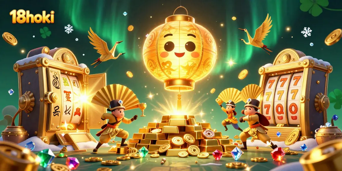 Join the fun with 18hoki, where luck shines like golden lanterns in a vibrant casino scene.